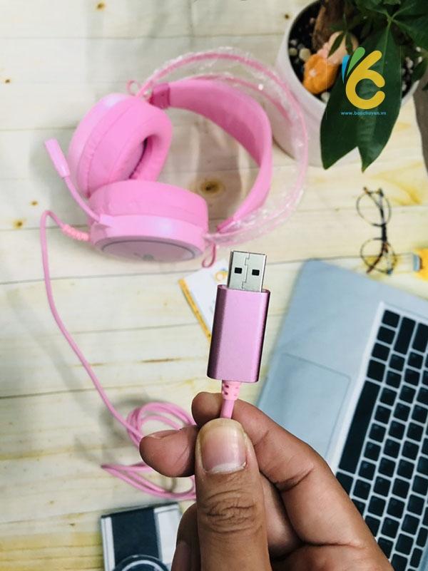 Tai Nghe G-Net G09 Pink (Màu Hồng) Âm Thanh 7.1 USB LED Bảo Chuyên