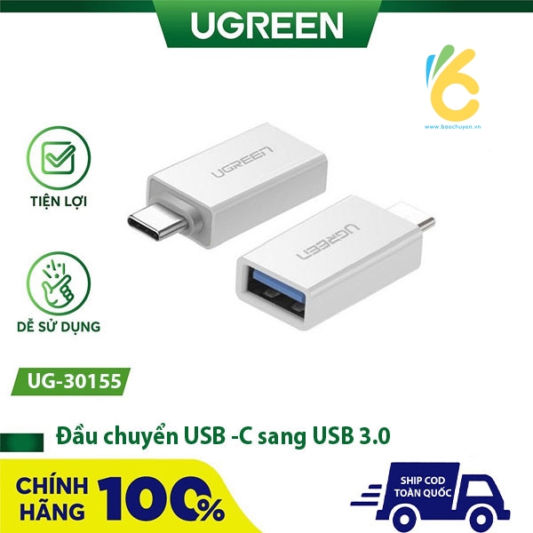 Đầu chuyển USB -C sang USB 3.0 chính hãng Ugreen UG-30155