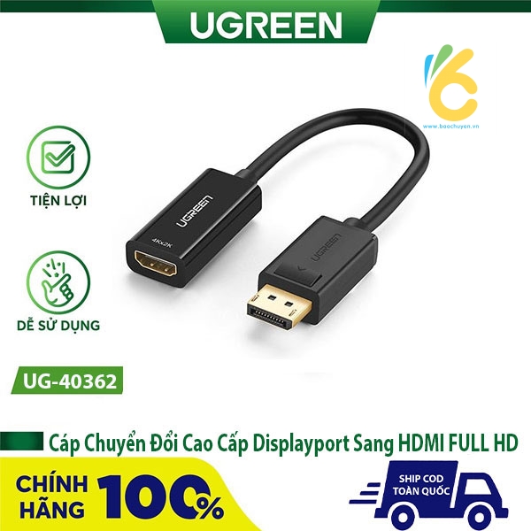 Cáp chuyển đổi cao cấp Displayport sang HDMI Ugreen UG-40362