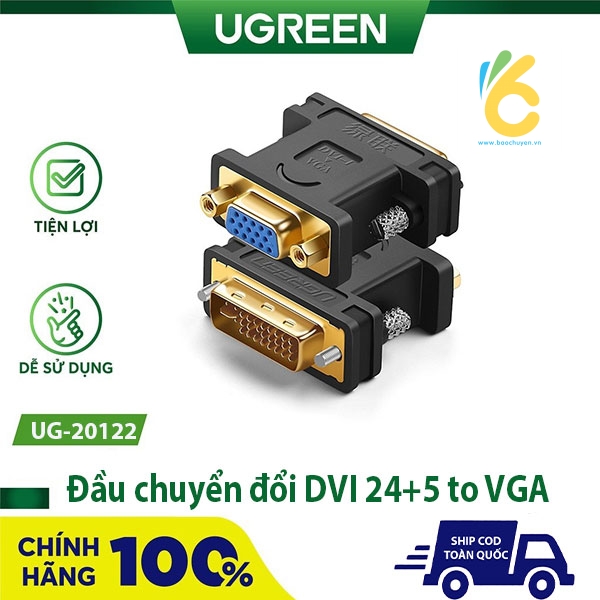 Đầu chuyển đổi DVI 24+5 to VGA chính hãng Ugreen UG-20122