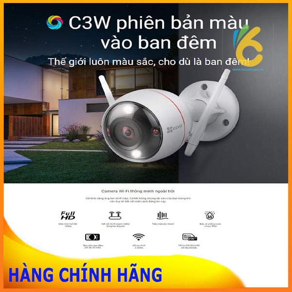 Camera giám sát wifi EZVIZ C3W Pro 4Mp Color đèn flash còi báo động