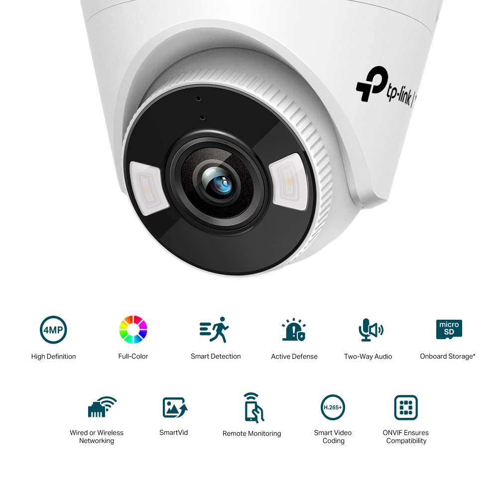 VIGI C440-W V1 VIGI 4MP Full-Color Wi-Fi Turret Network Camera