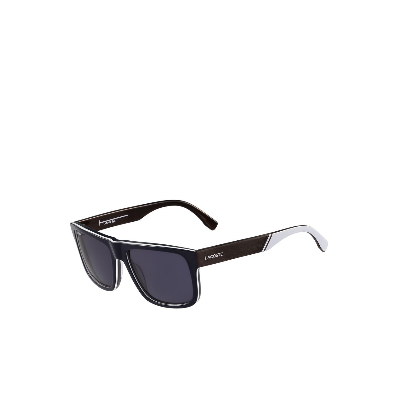 LACOSTE BLACK LT12 SUNGLASSES WITH WOOD EFFECT 424