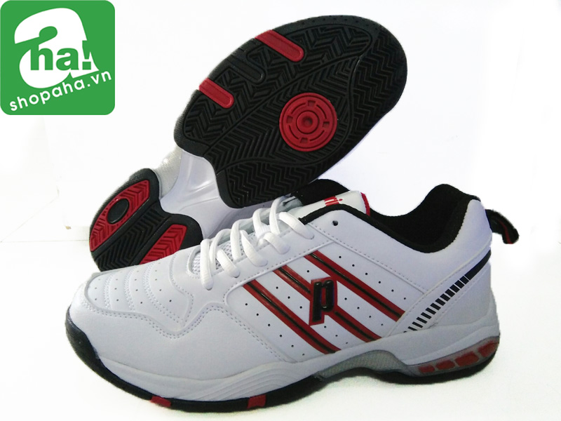 Giày tennis trắng đỏ đen Prince gtt01