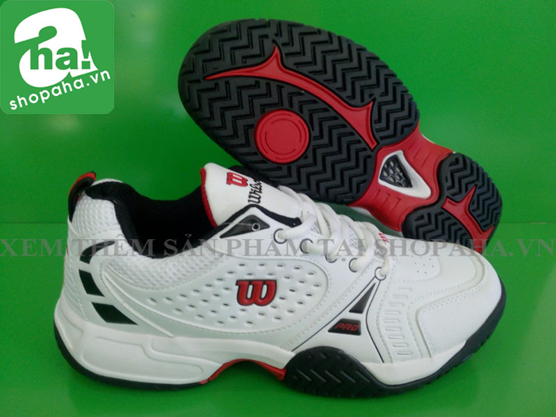 Giày tennis  trắng đỏ đen Wilson gtt10