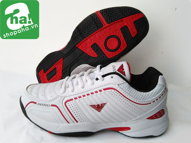 Giày tennis trắng đỏ đen Amani gtt25