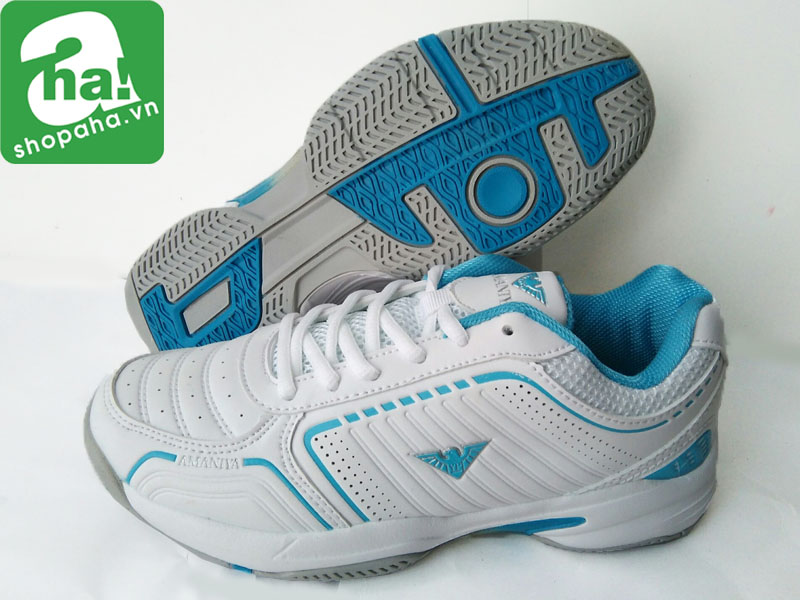 Giày tennis trắng xanh dương Amani gtt26