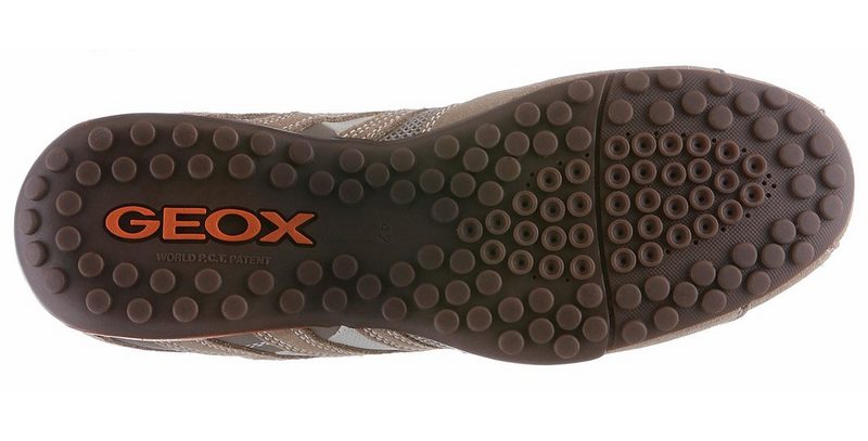 Geox Snake Sneaker im Materialmix beige-orange Mix aus Veloursleder und Mesh ase_38527_1