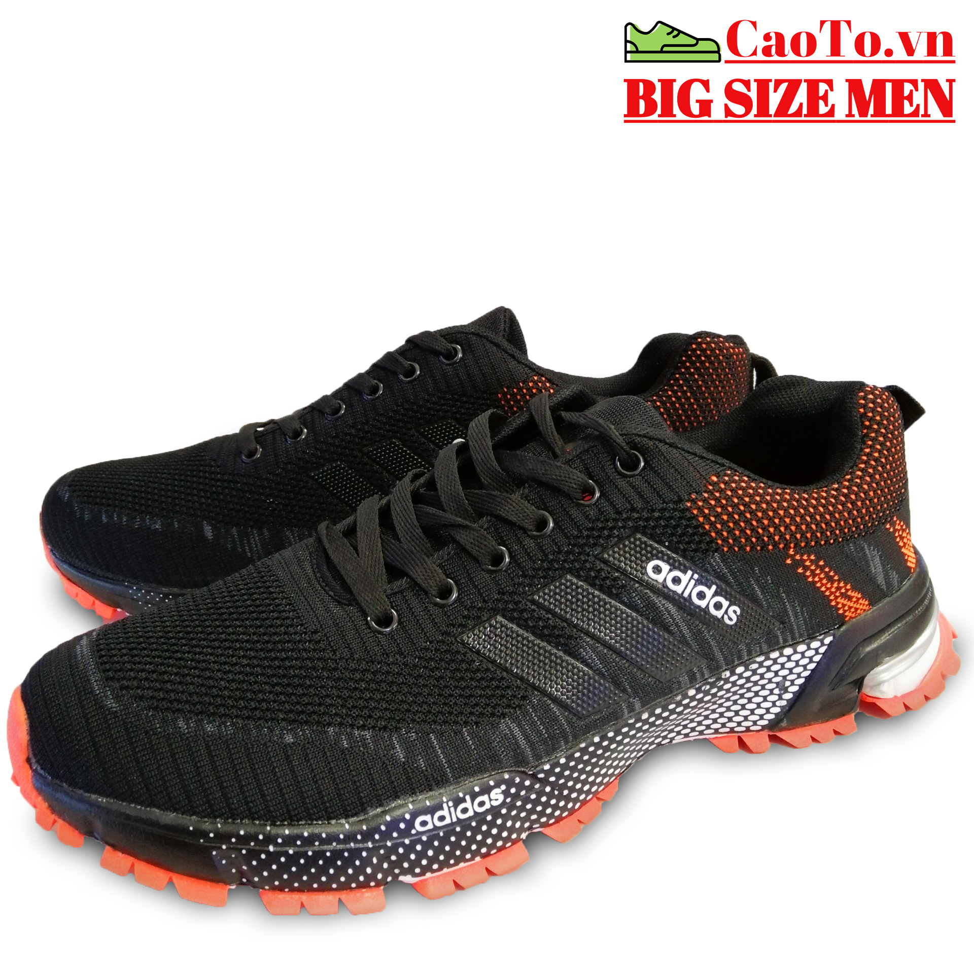 giày thể thao adidas đen cam 3 sọc đen 001