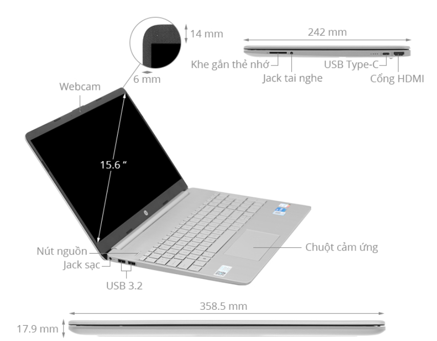Laptop HP 15S - FQ5078TU