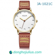 Đồng hồ nữ JULIUS JA1021 dây da nâu đậm - size 34