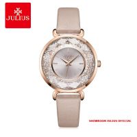 Đồng hồ nữ Julius JA1203 dây da hồng kem - Size 34