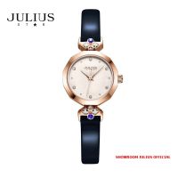 Đồng hồ nữ Julius Star JS-034 dây da xanh Kính Sapphire - Size 22