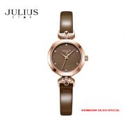 Đồng hồ nữ Julius Star JS-034 dây da nâu Kính Sapphire - Size 22