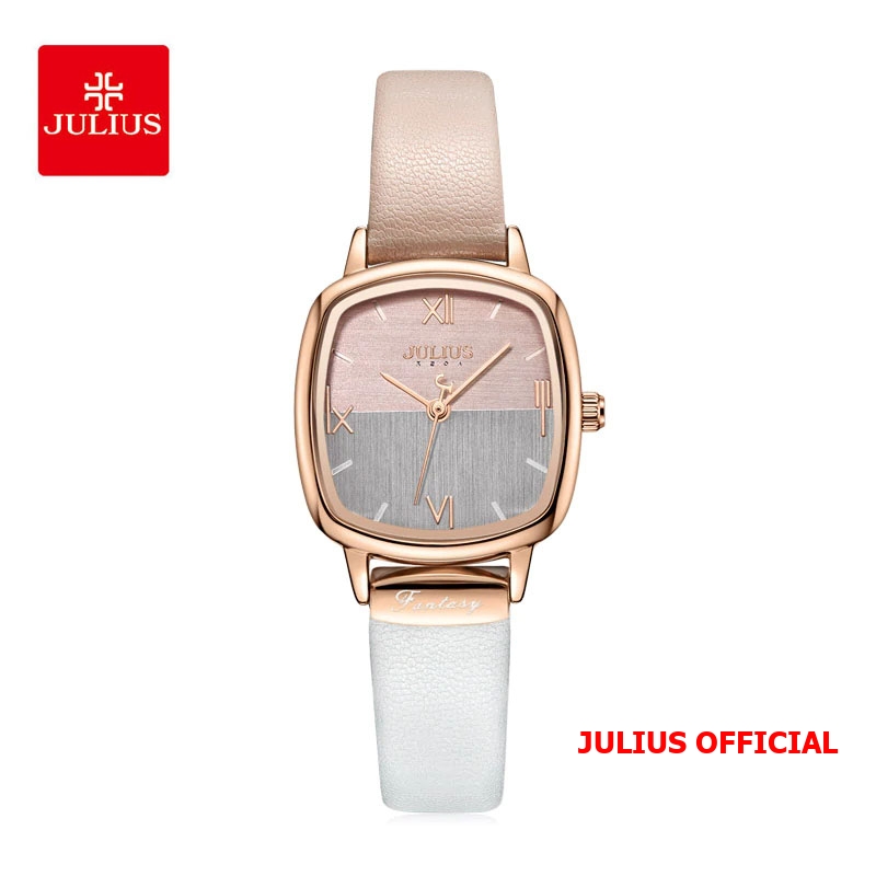 Đồng hồ nữ Julius JA-1240 dây da kem trắng - Size 25