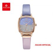 Đồng hồ nữ Julius JA-1240 dây da tím xanh - Size 25