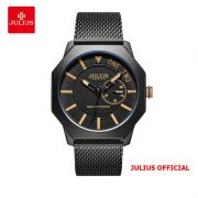 Đồng hồ nam Julius JAH-126 dây thép đen  - Size 40