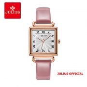 Đồng hồ nữ Julius JA-1266 dây da hồng - SIze 27