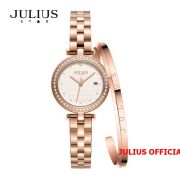 Đồng hồ nữ Julius Star JS-049 dây thép vàng đồng kính Sapphie - Size 24
