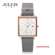 Đồng hồ nữ Julius Star JS-048 dây da xám  kính Sapphie - Size 26