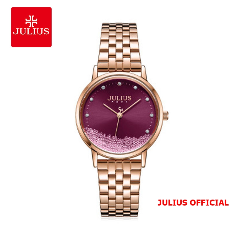Đồng hồ nữ Julius JA-1283 vàng đồng mặt hồng - Size 32