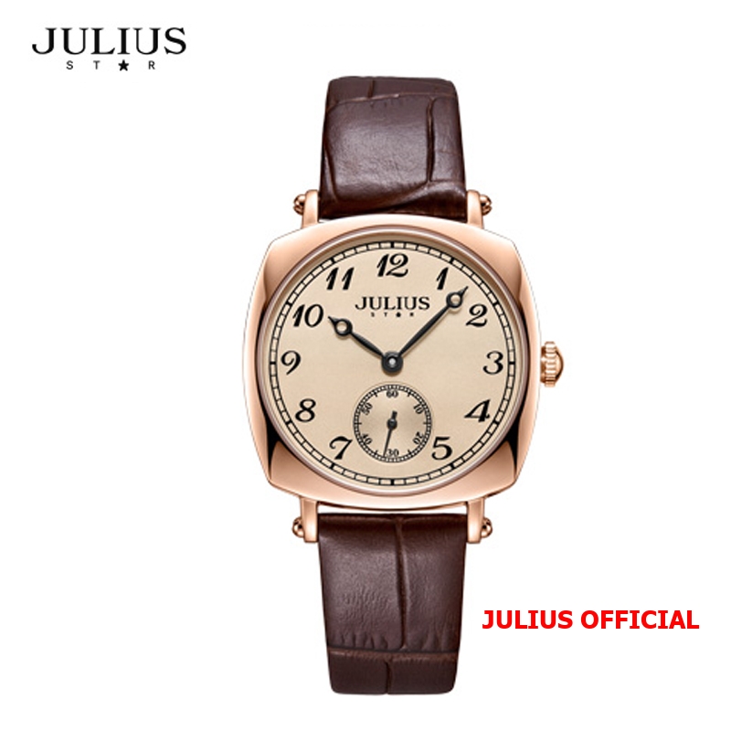 Đồng hồ nữ Julius Star JS-053 dây da nâu | Size 32