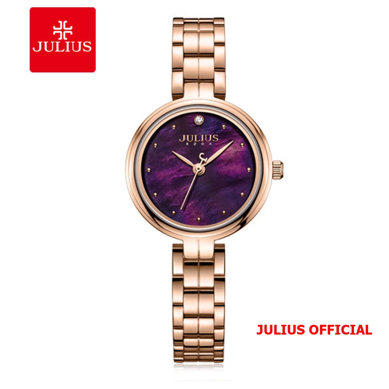 Đồng hồ nữ Julius JA-1294 dây thép mặt tím | Size 27