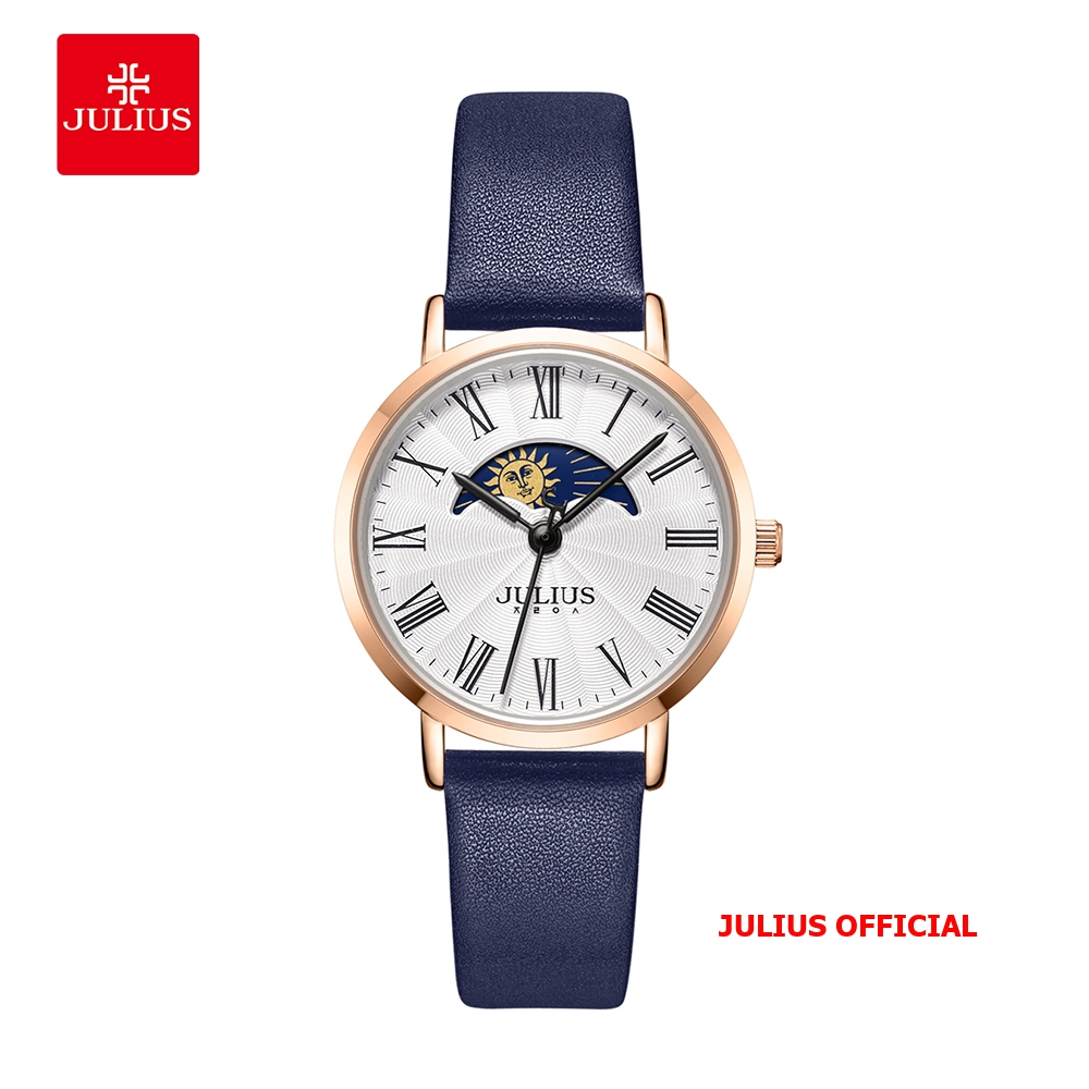 Đồng hồ nữ  Julius JA-1308 dây da xanh - Size 29