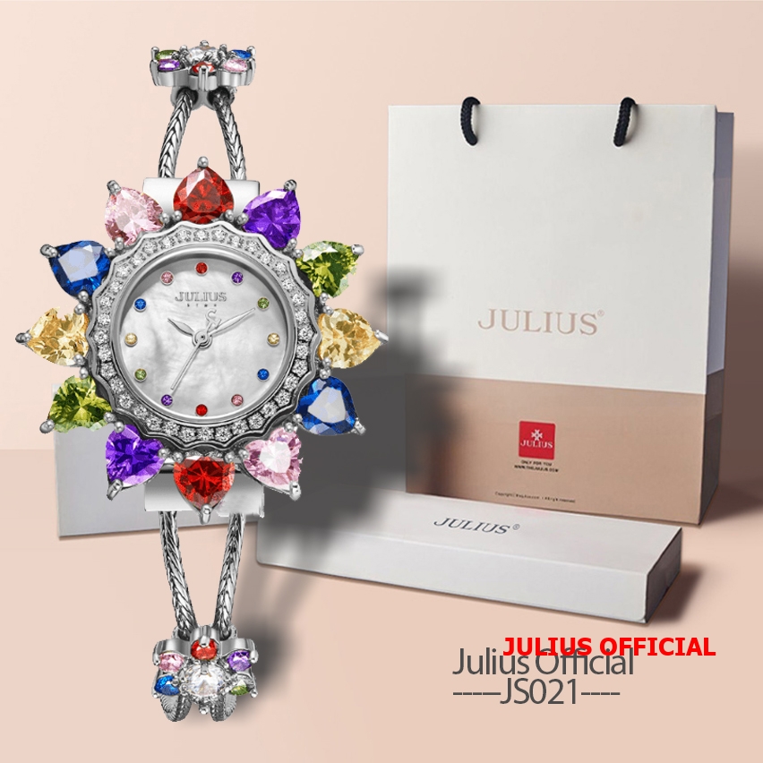 Đồng hồ nữ Julius Star JS-021 trắng bạc | Size 37