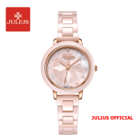 Đồng hồ nữ Julius Star JS-062 đá Ceramic hồng + Sapphire