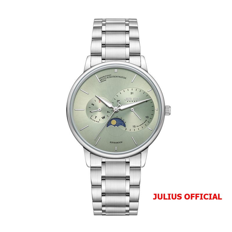 Julius Official | Đồng hồ nam Julius JAH-139 dây thép bạc  size 39.5