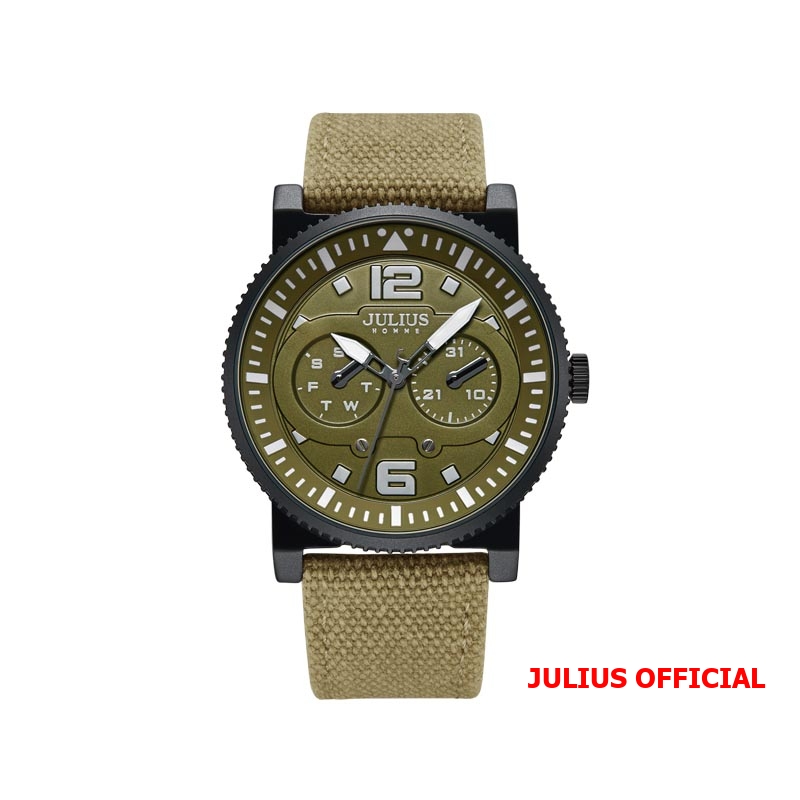 Đồng hồ nam Julius JAH-115 dây da xanh rêu