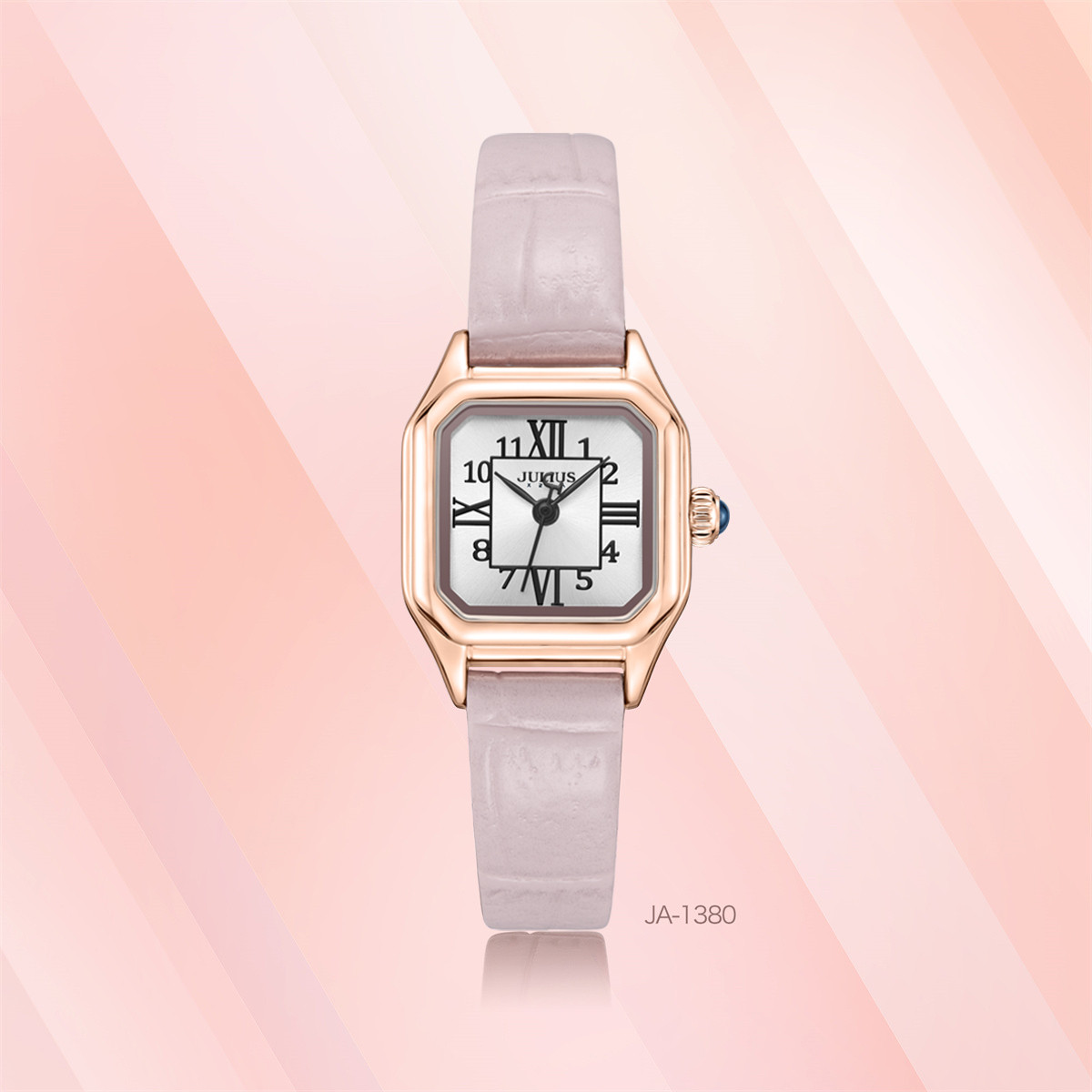 [Julius Official] Đồng hồ nữ Julius JA-1380B dây da hồng
