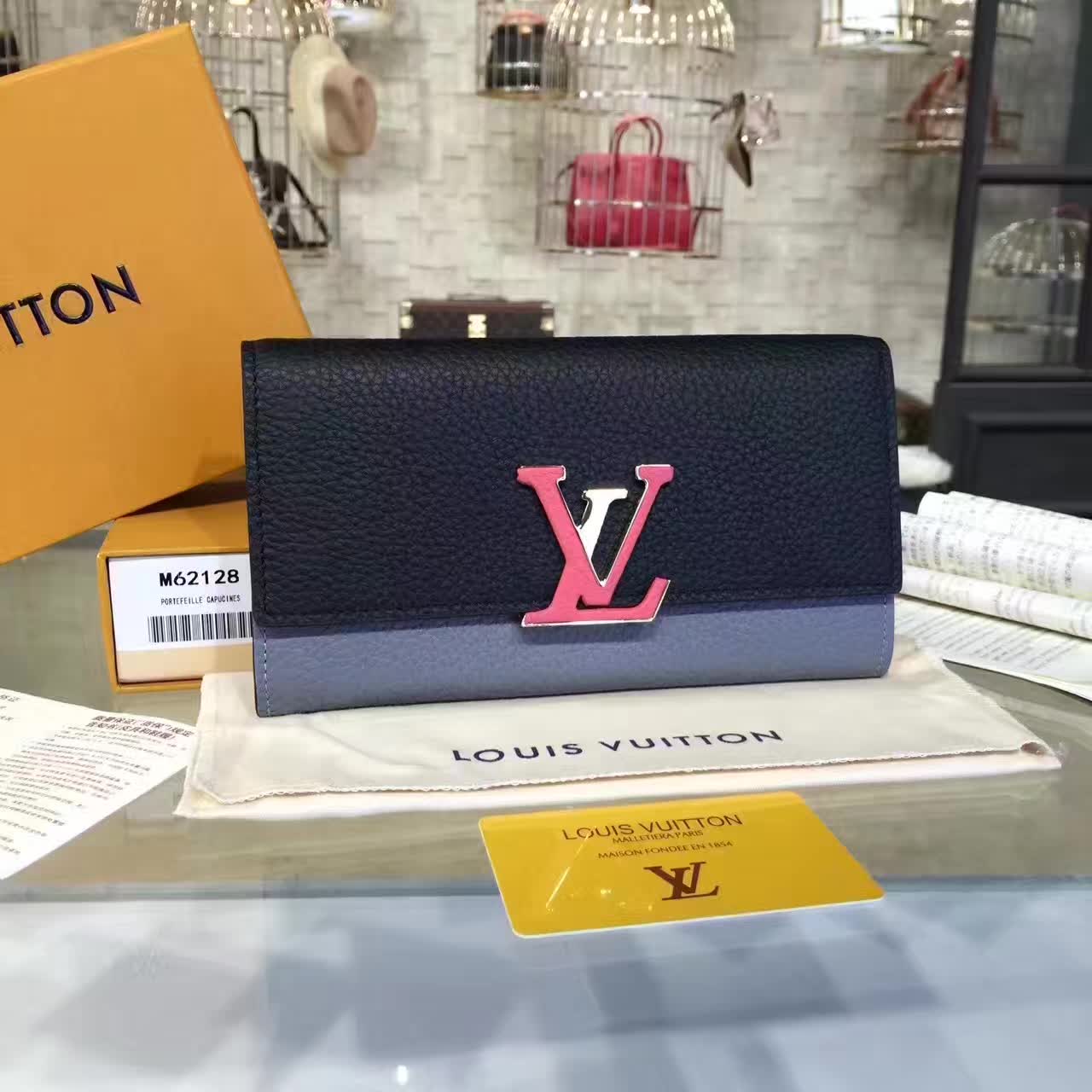 Ví Nữ Louis Vuitton Taurillon Leather Capucine Wallet-M62133-VNLV106