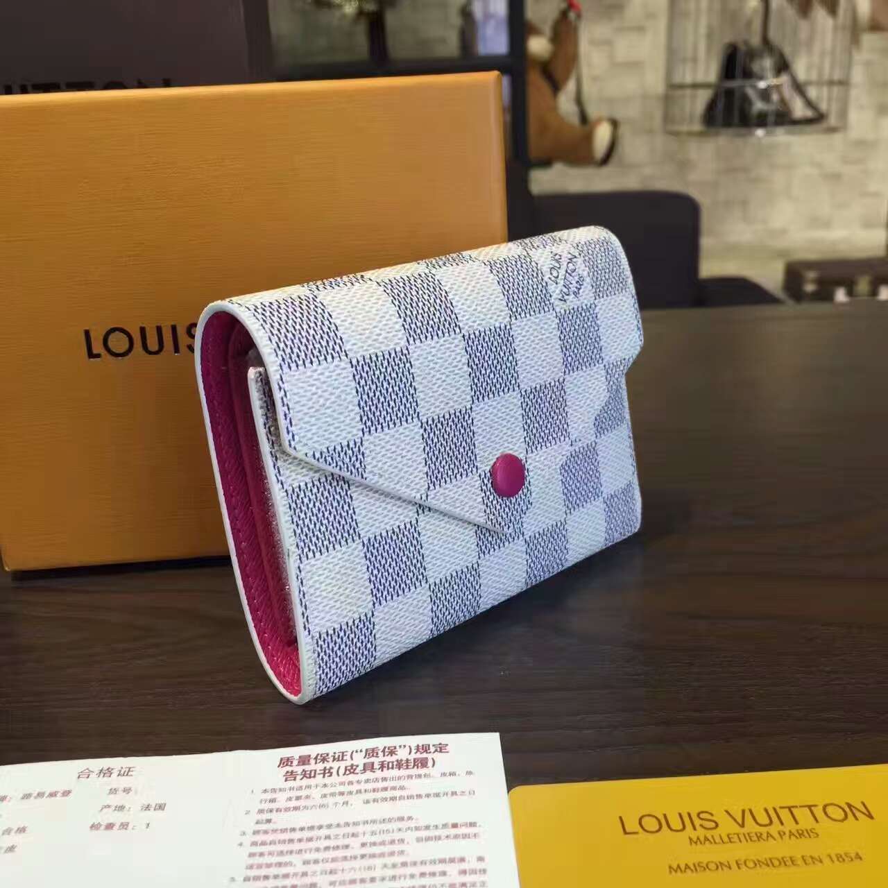 Ví Nữ Louis Vuitton Damier Azur Victorine Wallet-N58114-VNLV139