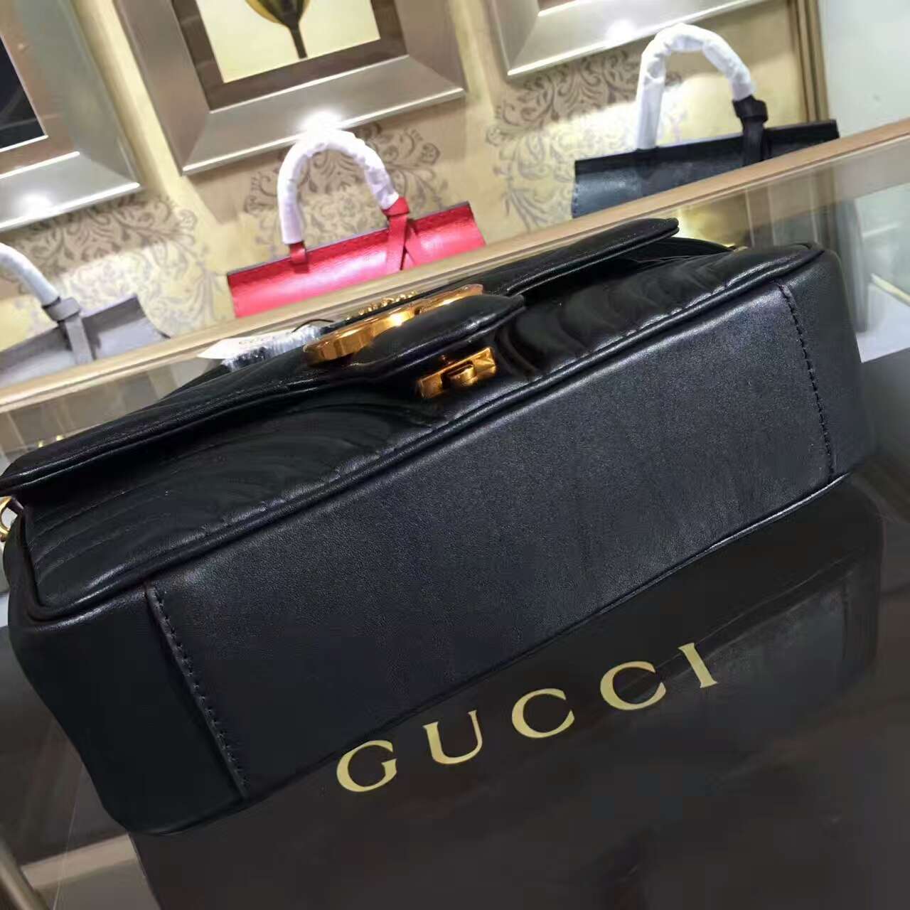 Gucci GG Marmont matelassé shoulder bag-443497-txgc015(3)