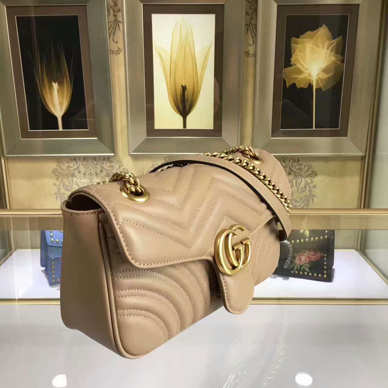 Gucci GG Marmont matelassé shoulder bag-443497-txgc016(1)