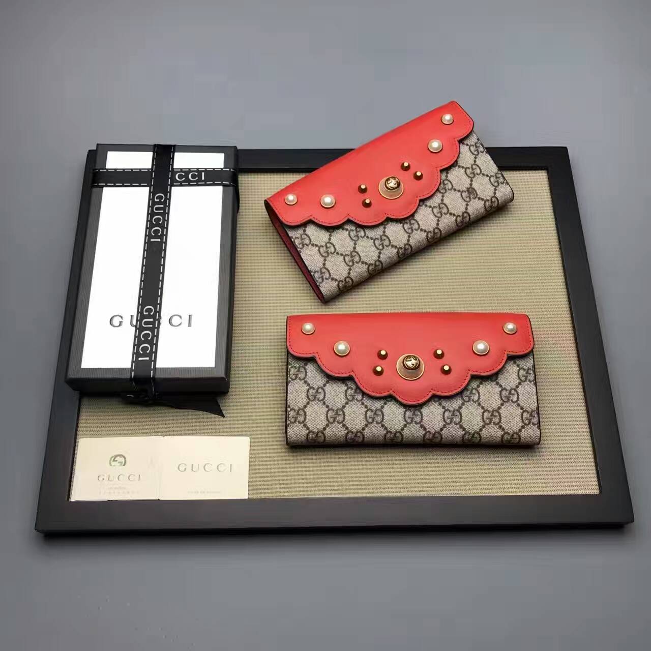 Gucci GG Supreme continental wallet-431474(1)