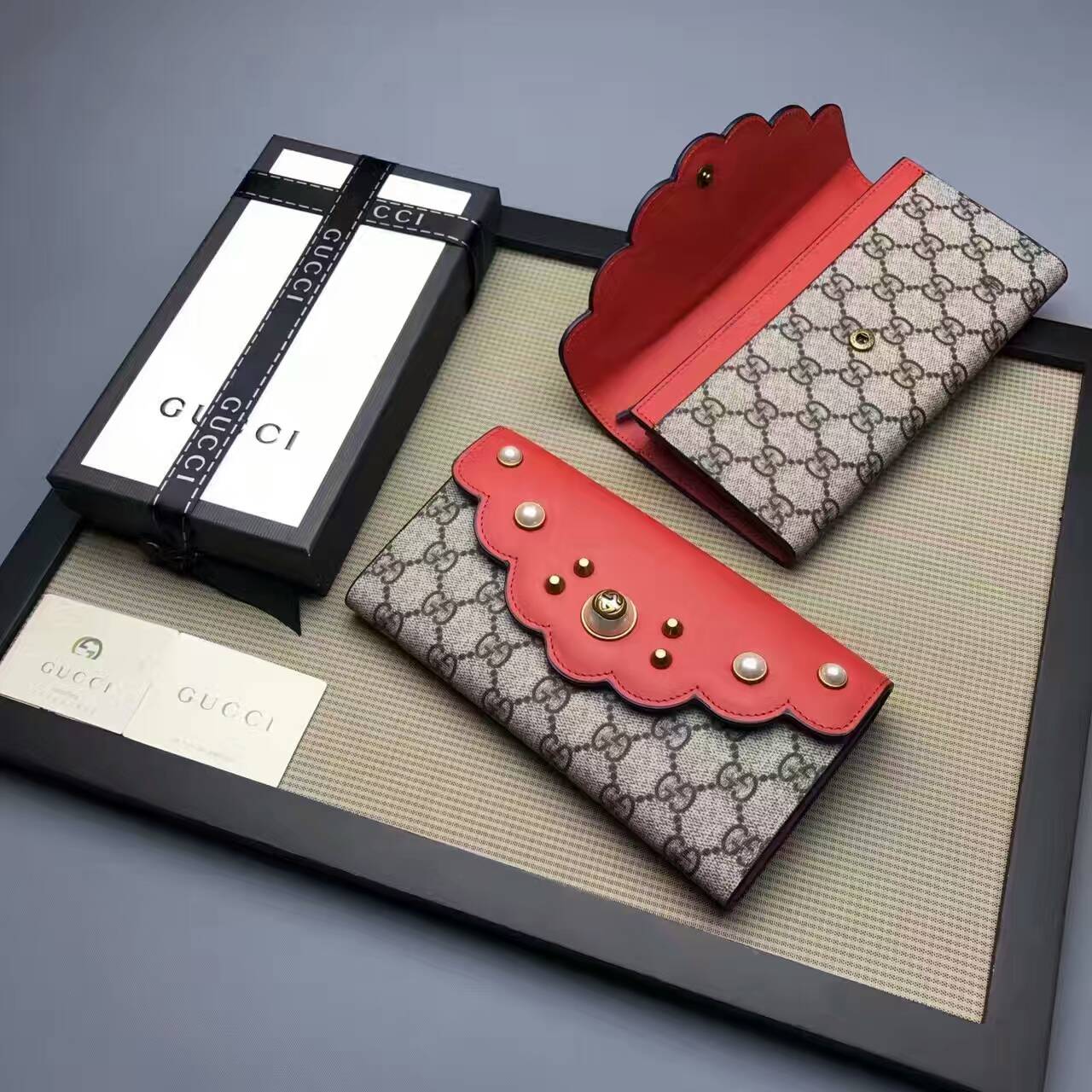Gucci GG Supreme continental wallet-431474(2)