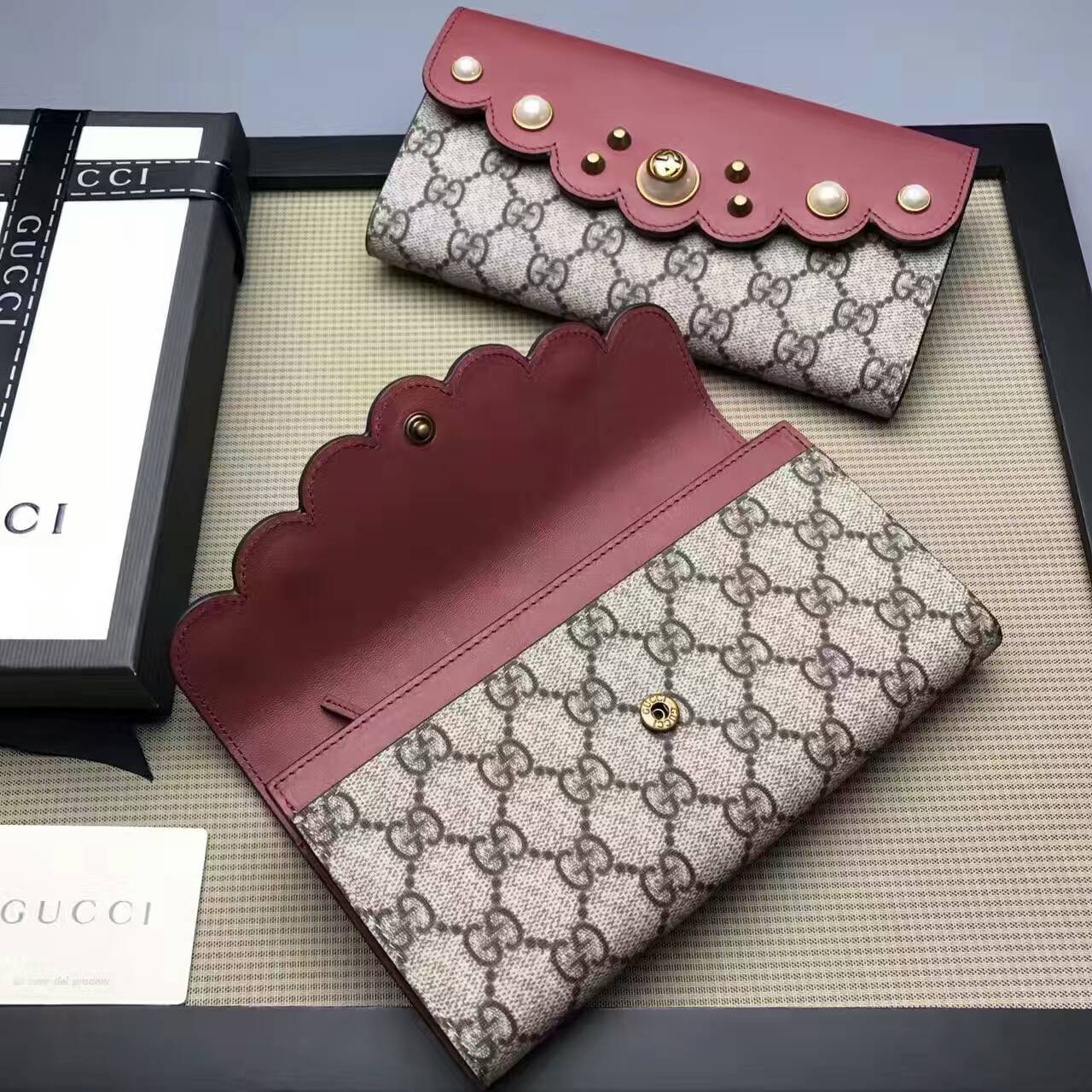 Gucci GG Supreme continental wallet-431474(5)