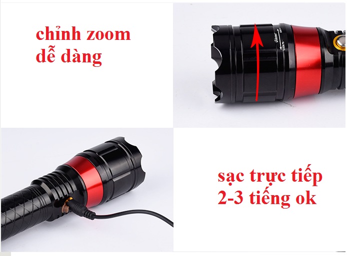n pin Cree T6 kết hợp đèn pin và laser (2)