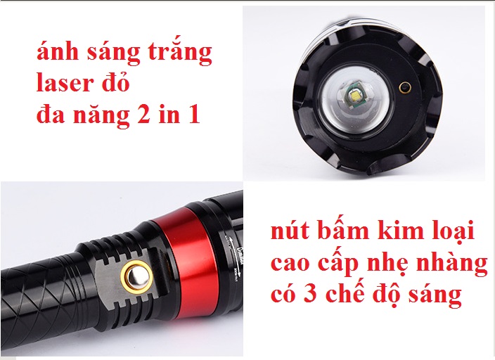 n pin Cree T6 kết hợp đèn pin và laser (5)