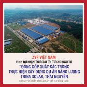 “Thư cảm ơn” của Công ty cổ phần Trina Solar tới ZYF Việt Nam