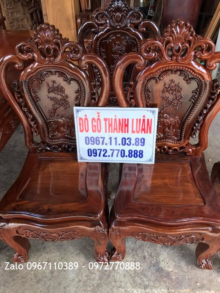 Bộ Bàn Ghế Ăn Gỗ Cẩm Lai Lào. Chị Tím Nha Trang,.  
