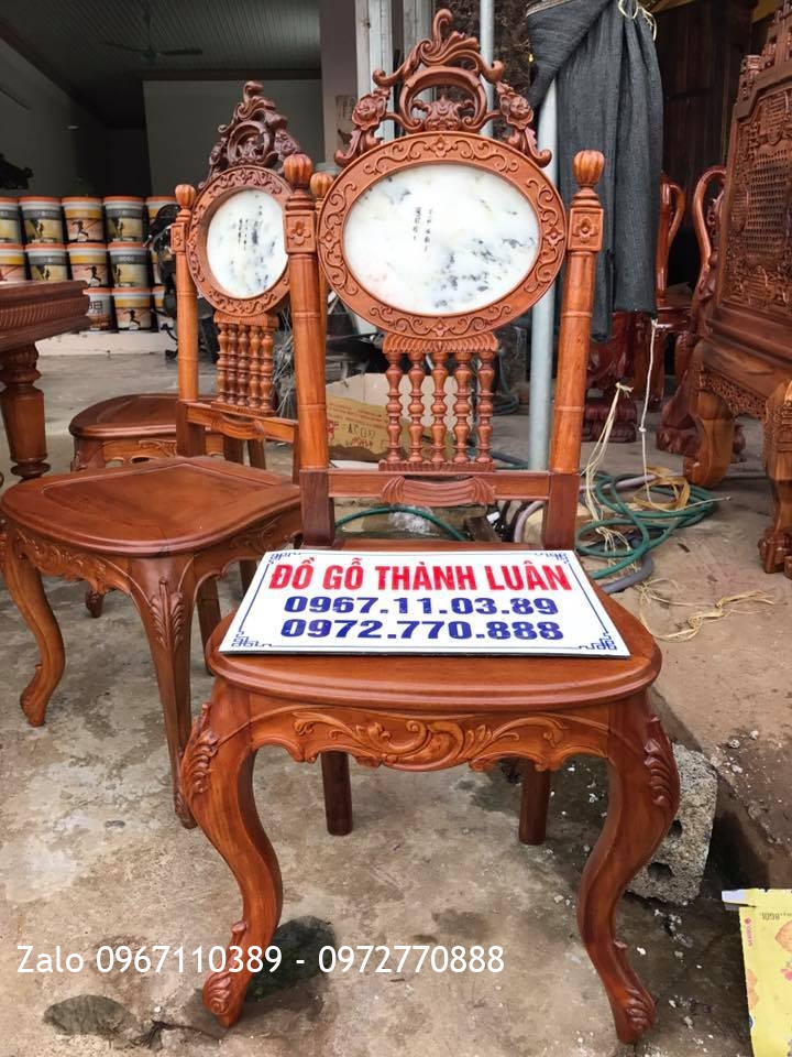 Bộ bàn ghế ăn vách đá Mẫu Đồng Hồ Pháp Cổ. Khách Hà Tĩnh. 