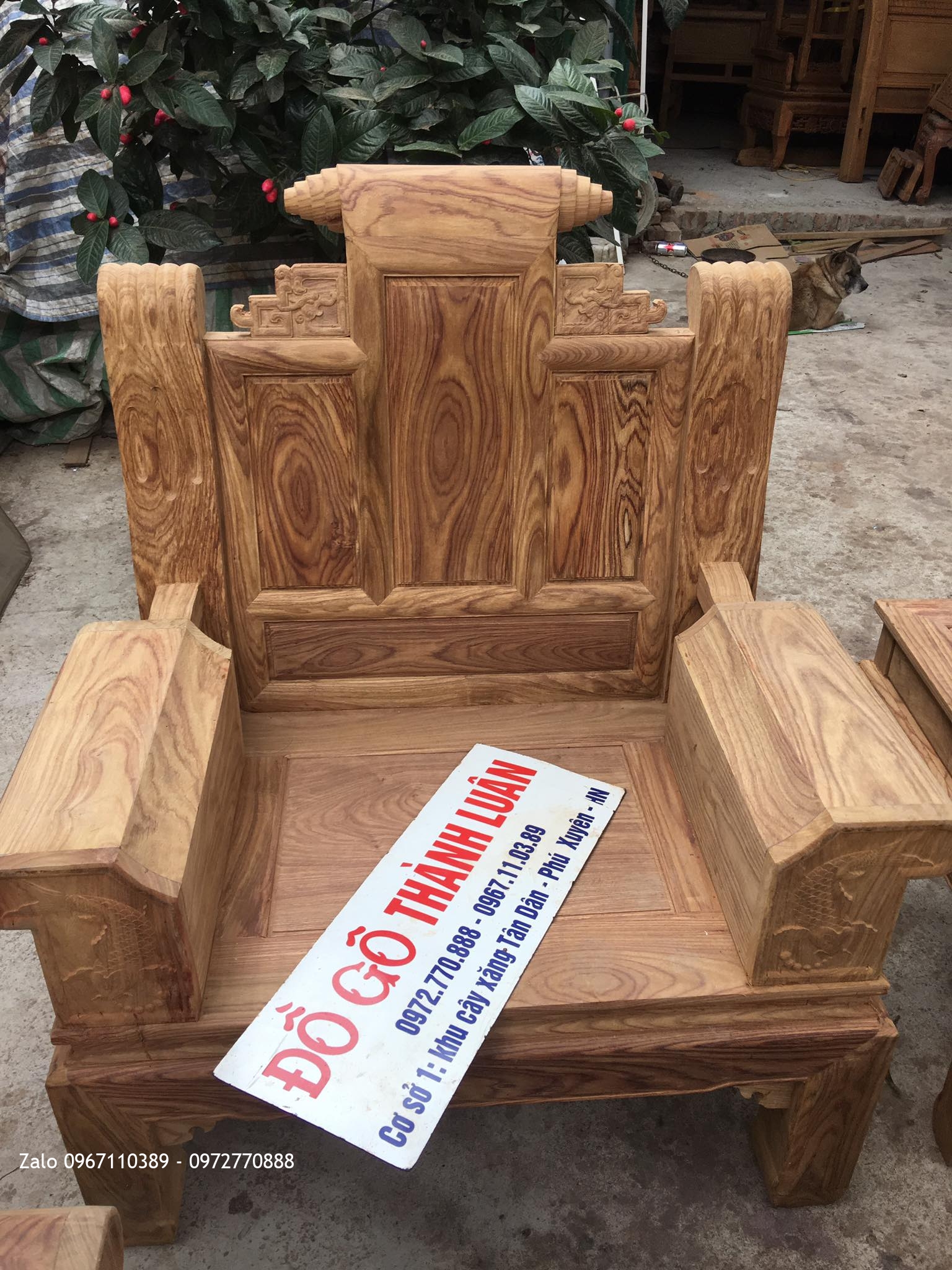 Bộ bàn ghế âu á hộp gỗ hương vân đỏ Nam Phi 8 món (VÂN VÍP)