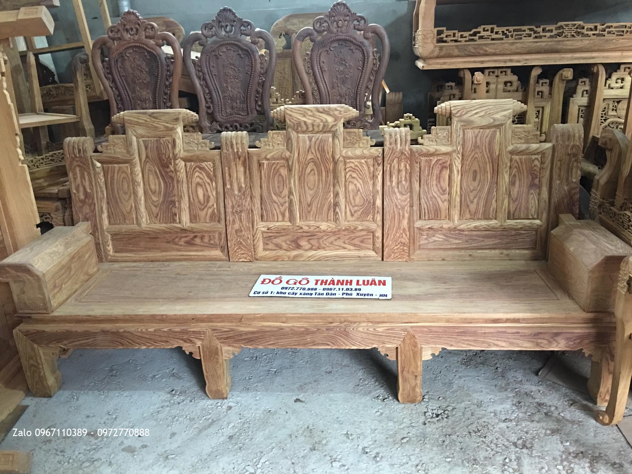 Bộ bàn ghế âu á hộp gỗ hương vân đỏ Nam Phi 8 món (VÂN VÍP).  