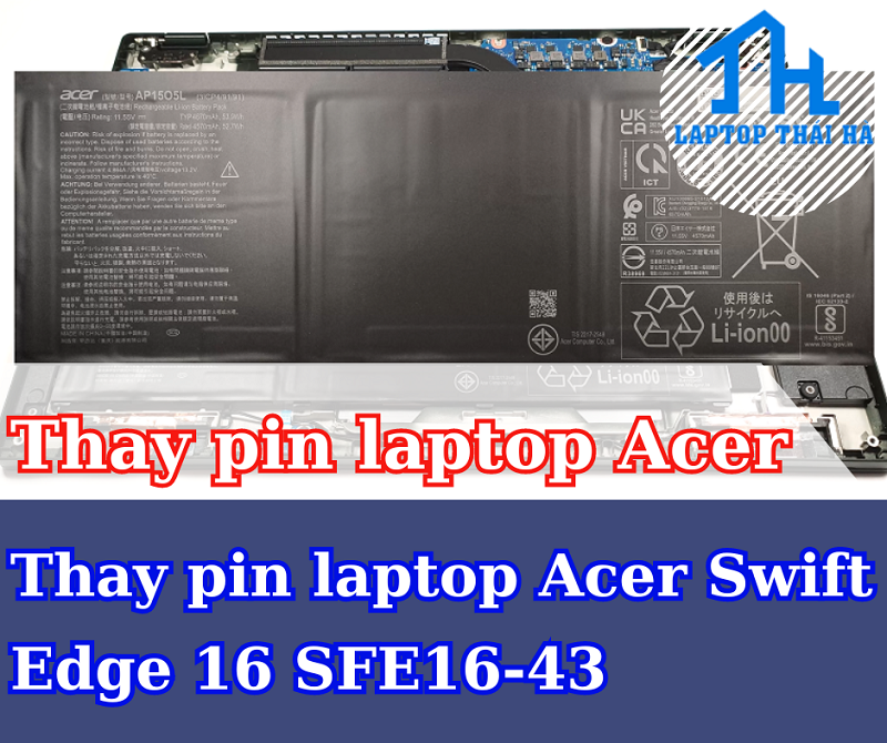 Dịch vụ thay pin laptop Acer Swift Edge 16 SFE16-43