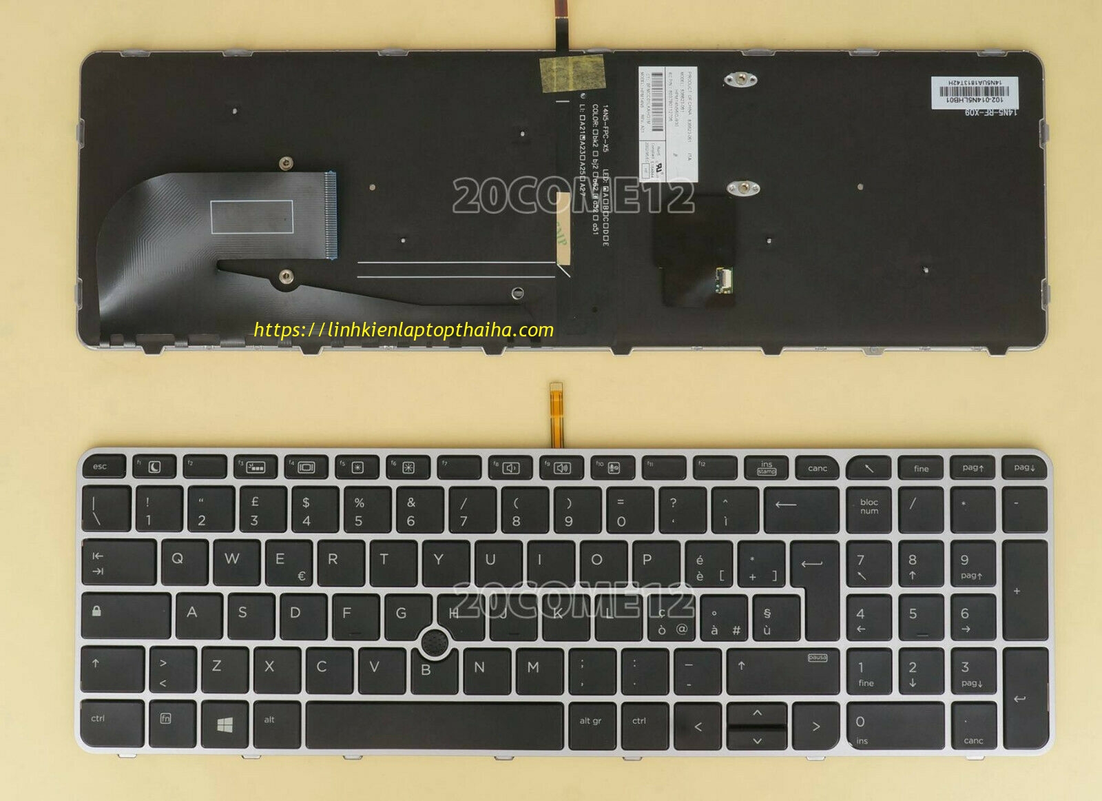 Bàn phím laptop HP Zbook 15u g4 có đèn sáng