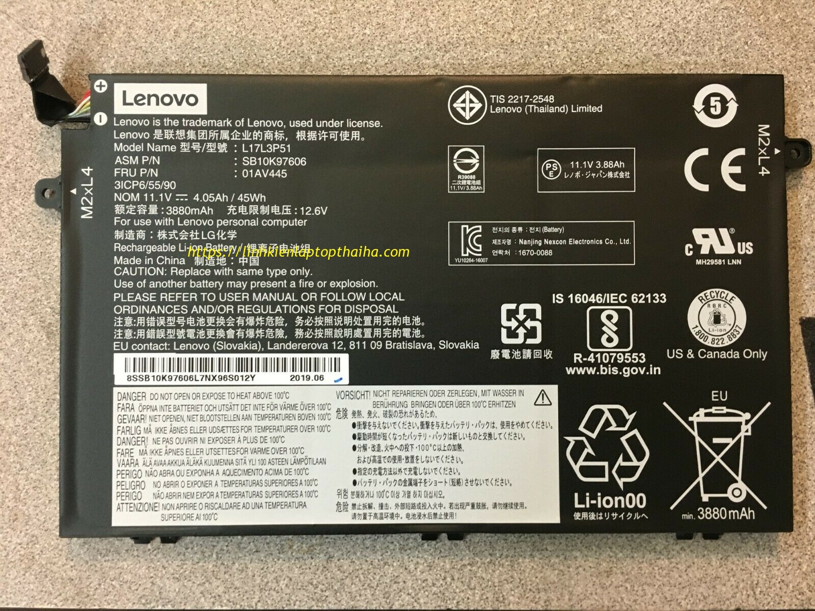 Pin laptop Lenovo Thinkpad E490